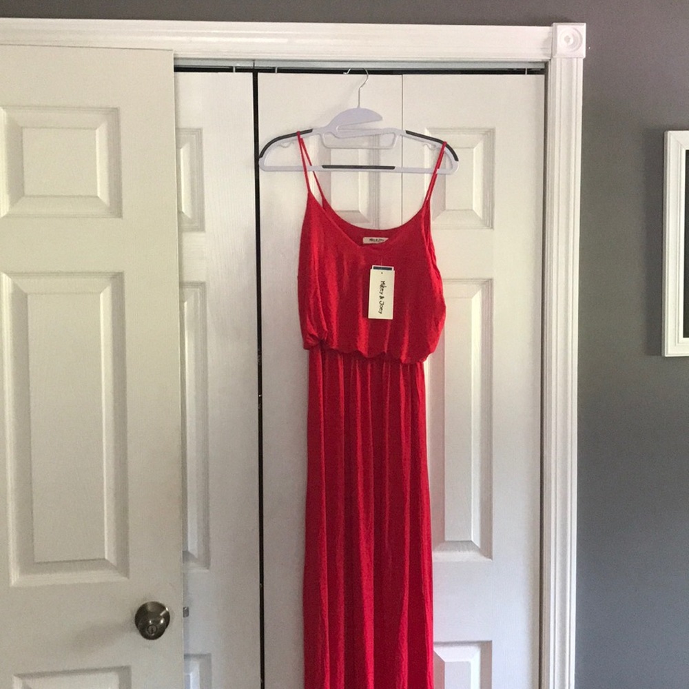 Red maxi dress